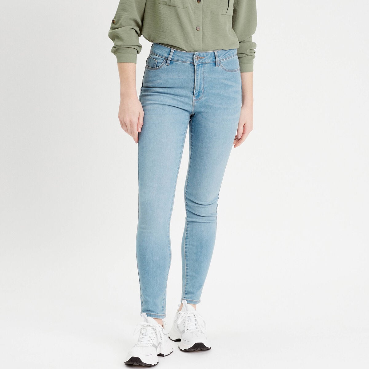 Jeans slim denim dirty femme