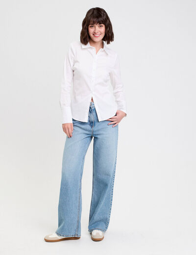 Chemise manches longues ecru femme
