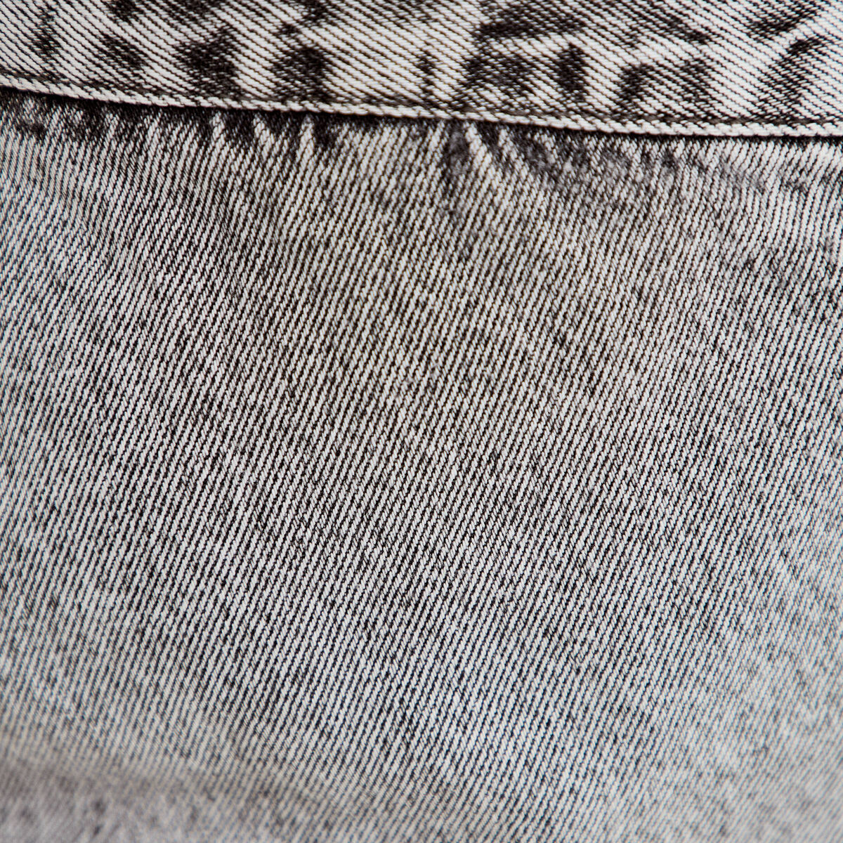 Jupe-short droite en jean denim gris femme