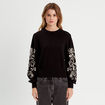 Pull avec broderie noir femme