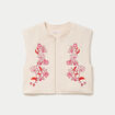 Gilet sans manches brod&eacute; blanc femme