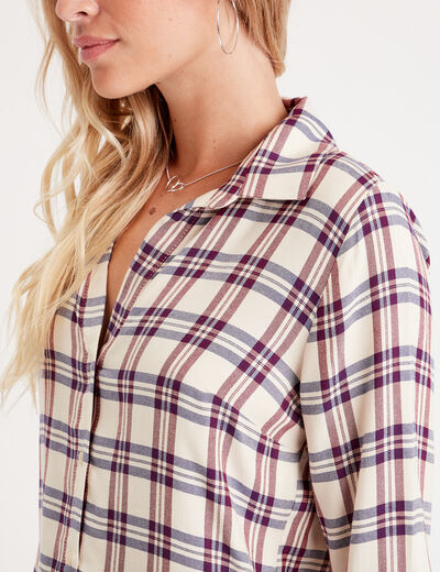 Chemise manches longues creme femme