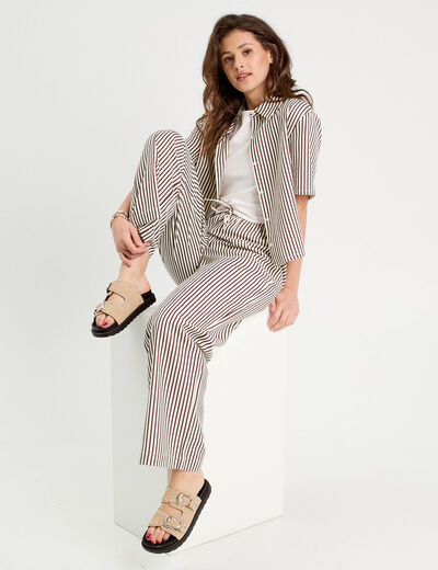 Chemise manches courtes noir femme
