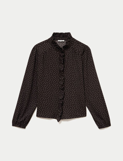 Blouse manches longues marron femme