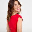 Body ajust&eacute; d&eacute;collet&eacute; sans manches rouge femme