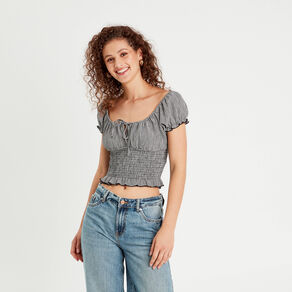 Blouse manches courtes blanc femme