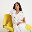 Blouse avec broderie blanc femme