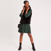 Veste droite à capuche noir femme