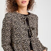 Blouse nouée manches longues blanc femme