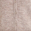 Gilet duveteux manches 3/4 taupe femme