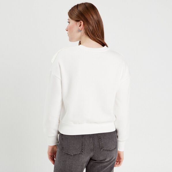 sweat manches longues noeud ecru femme Sweat manches longues noeud ecru femme