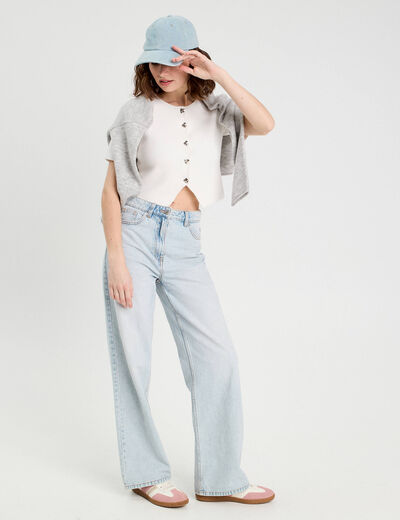 Gilet manches courtes blanc femme