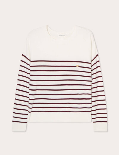 Pull manches longues bordeaux femme