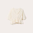 Blouse manches courtes ecru femme
