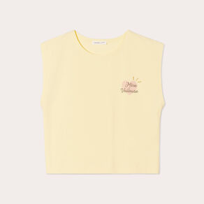 t shirt manches courtes jaune clair femme T-shirt manches courtes jaune clair femme