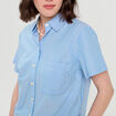 Chemise manches courtes bleu femme