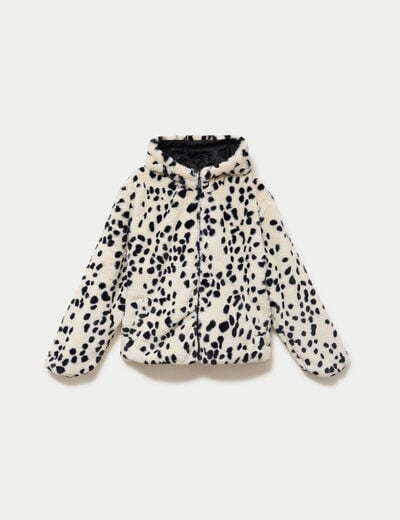 Parka r&eacute;versible &agrave; capuche blanc femme