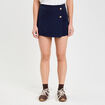 Jupe-short trap&egrave;ze courte bleu marine femme