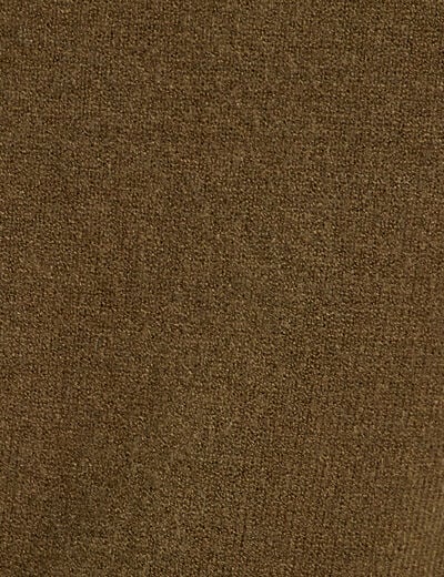 Pull avec boutons épaules vert kaki femme
