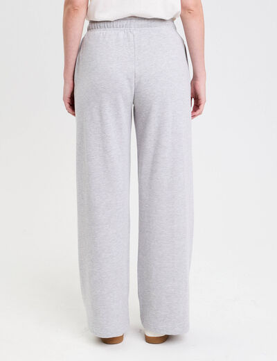 Pantalon large style jogging gris clair femme