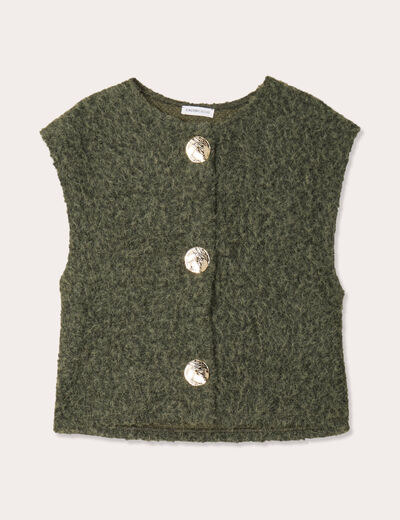 Gilet sans manches vert kaki femme