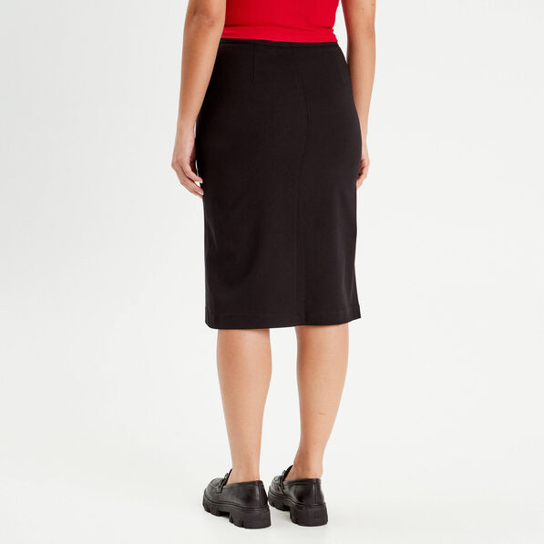 jupe midi droite zippee noir femme Jupe midi droite zippée noir femme