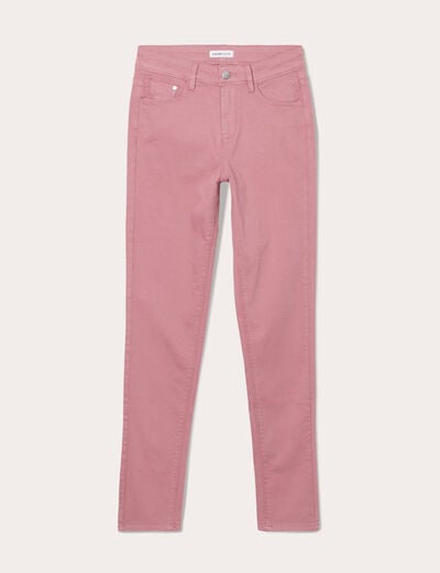 Jeans slim 5 poches vieux rose femme