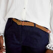 Jeans chino avec ceinture denim brut femme