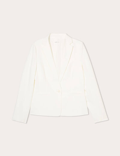 Veste blazer droite ecru femme