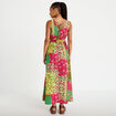 Robe longue &eacute;vas&eacute;e effet satin&eacute;e vert femme