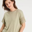 T-shirt manches courtes vert kaki femme