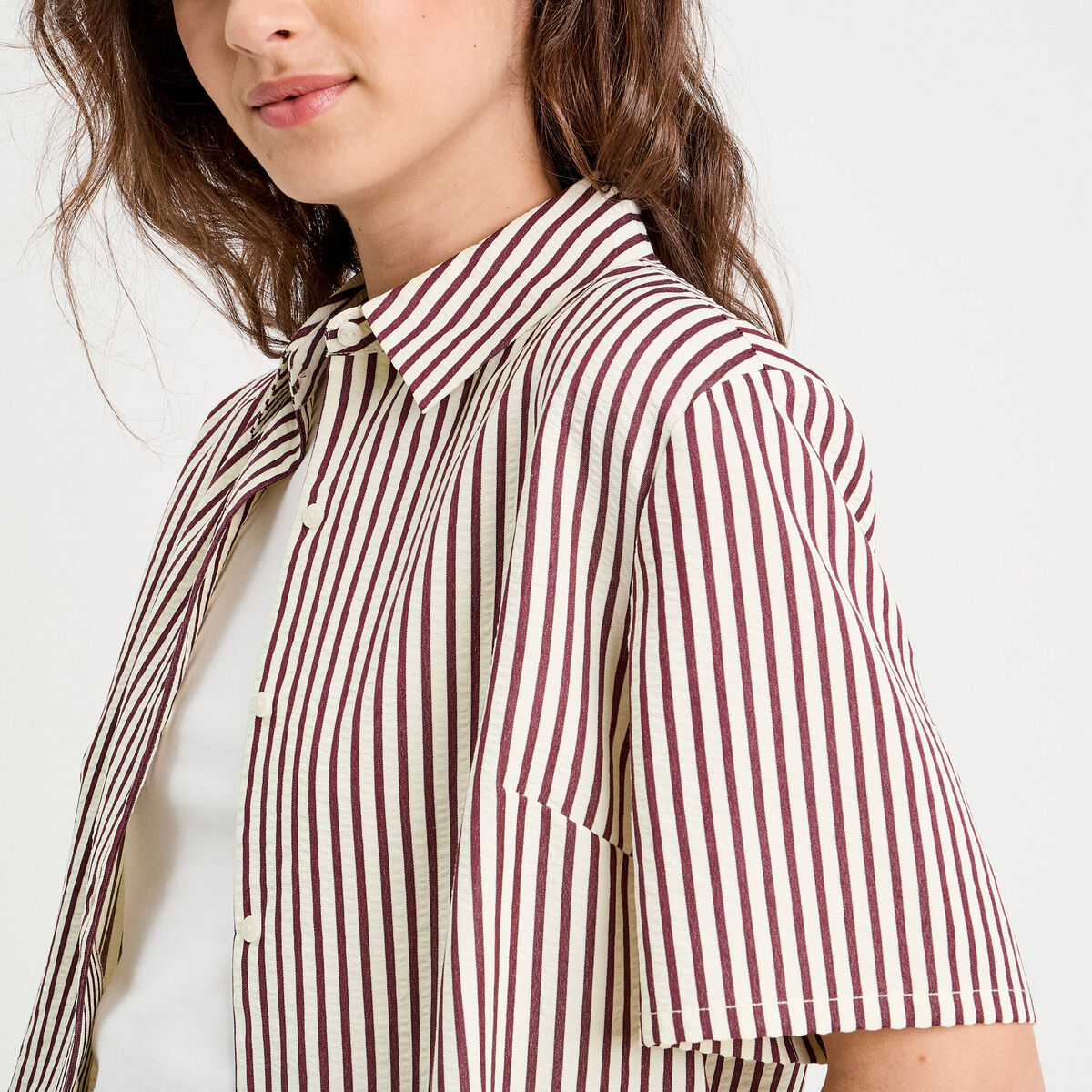 Chemise manches courtes noir femme