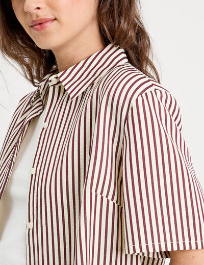 Chemise manches courtes noir femme