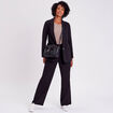 Veste blazer droite fluide noir femme