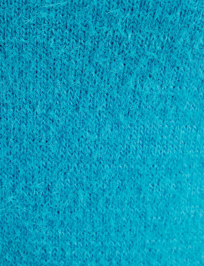Pull manches courtes bleu femme