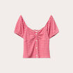 Blouse cropped rose framboise femme