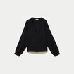 Blouse ample manches longues chin&eacute;e noir femme
