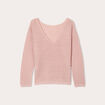 Pull ajouré manches longues rose pastel femme
