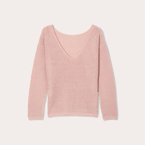 pull ajoure manches longues rose pastel femme Pull ajouré manches longues rose pastel femme