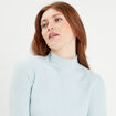 Pull col montant bleu pastel femme