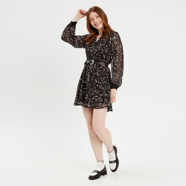 robe evasee col polo noir femme Robe évasée col polo noir femme