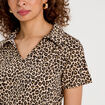 Blouse col polo beige clair femme