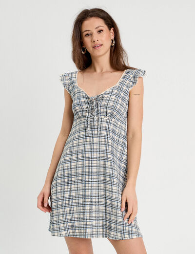 Robe trapèze sans manches blanc femme