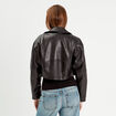 Veste simili cuir zippée noir femme