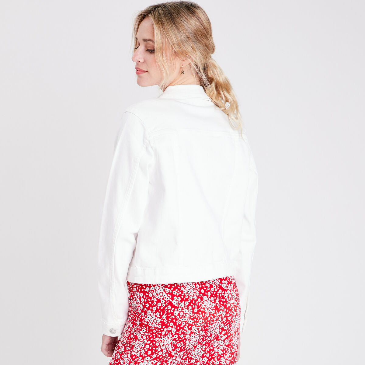 Veste denim ecru femme