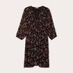 Robe évasée manches 3/4 noir femme