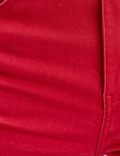 Jeans flare taille haute rouge foncé femme