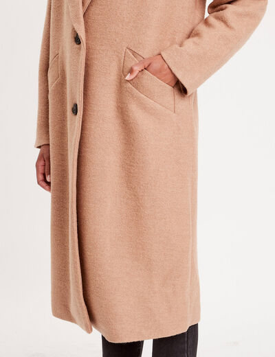 Manteau long oversize camel femme