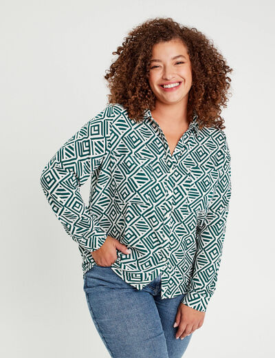 Chemise manches longues blanc femme