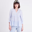 Blouse manches 3/4 beige femme
